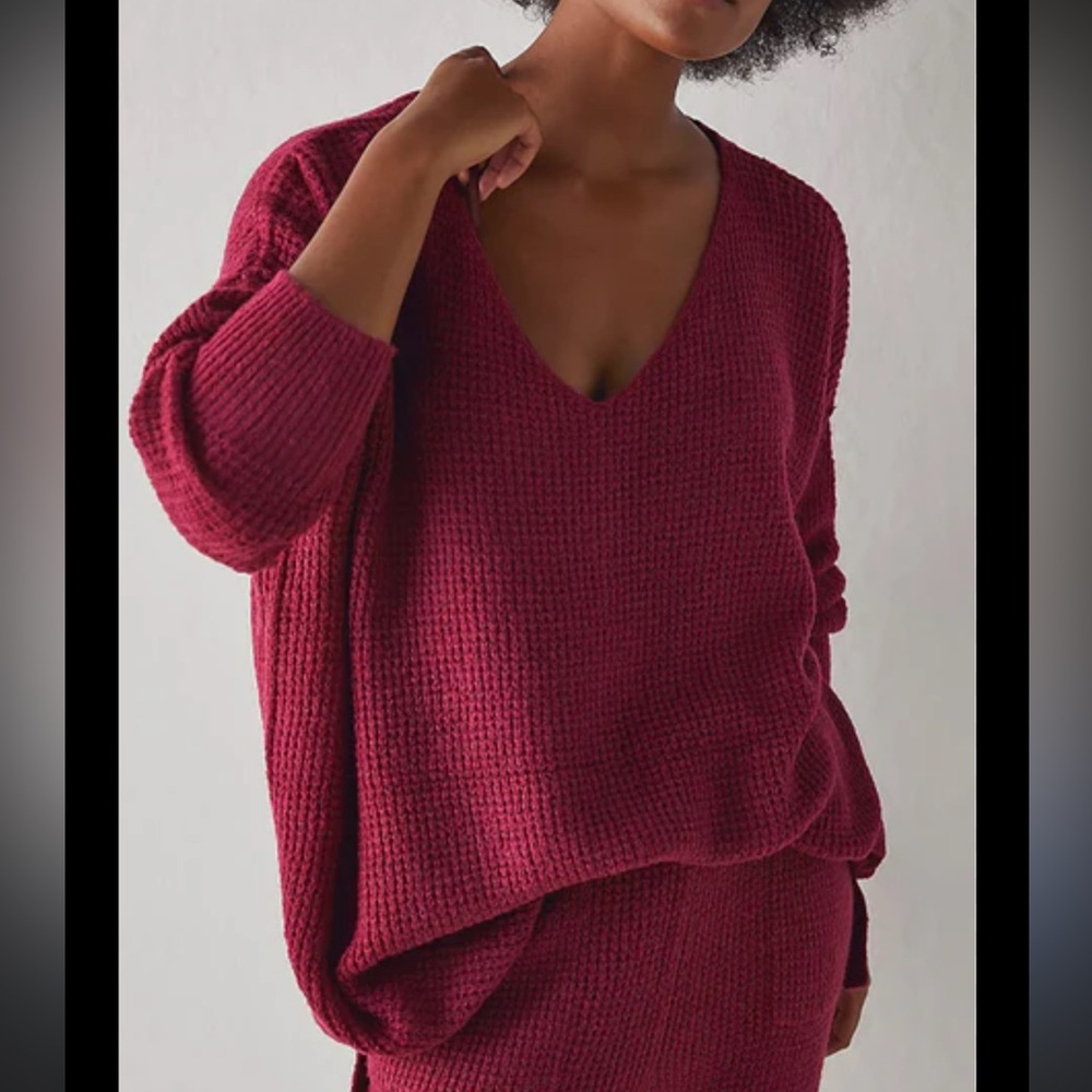 INTIMATELY FREE PEOPLE Cozy Pullover Sweater S / XS Raspberry Hot Pink Oversized